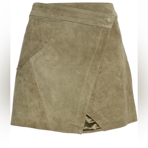 Blank NYC snap front suede skirt herb green size 25 - Picture 3 of 8